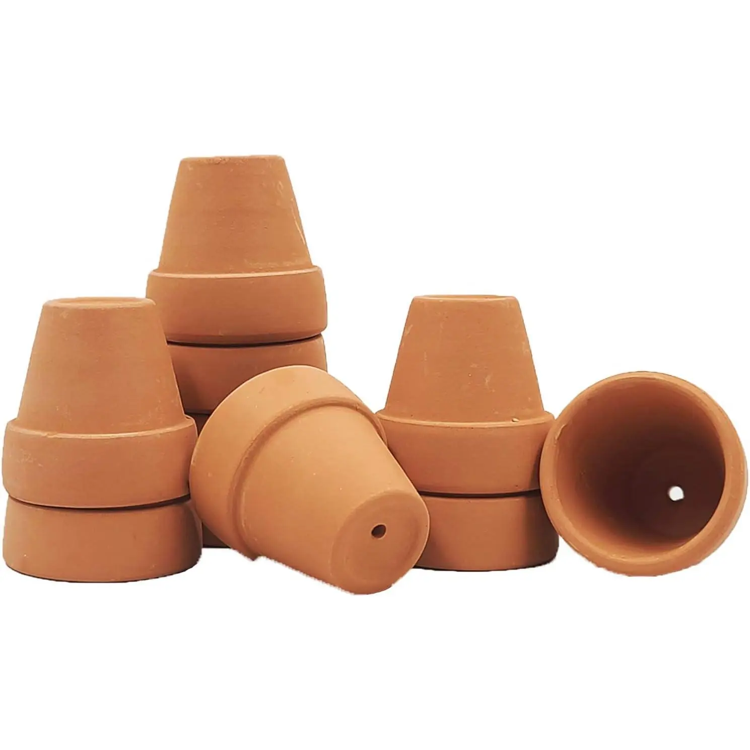 mini Terracotta Pots with Drainage Holes - 1.5 inches  Clay  Pots for Indoor/Outdoor Mini , DIY Crafts, Wedding Favors(10 Pack)