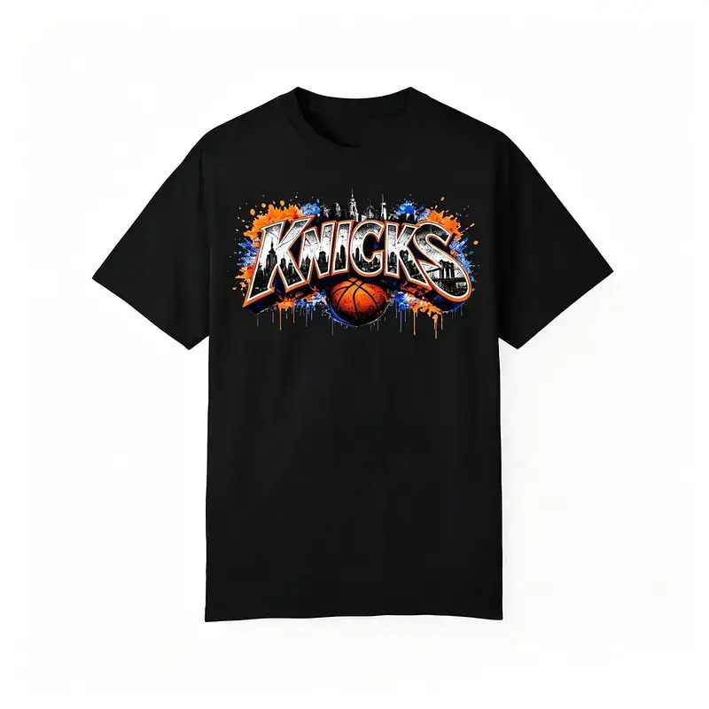 Knicks 2026 T-shirt T-shirts |     Basketball fan graphic T-shirts, retro game day apparel, unisex sports T-shirts Crewneck Fabric