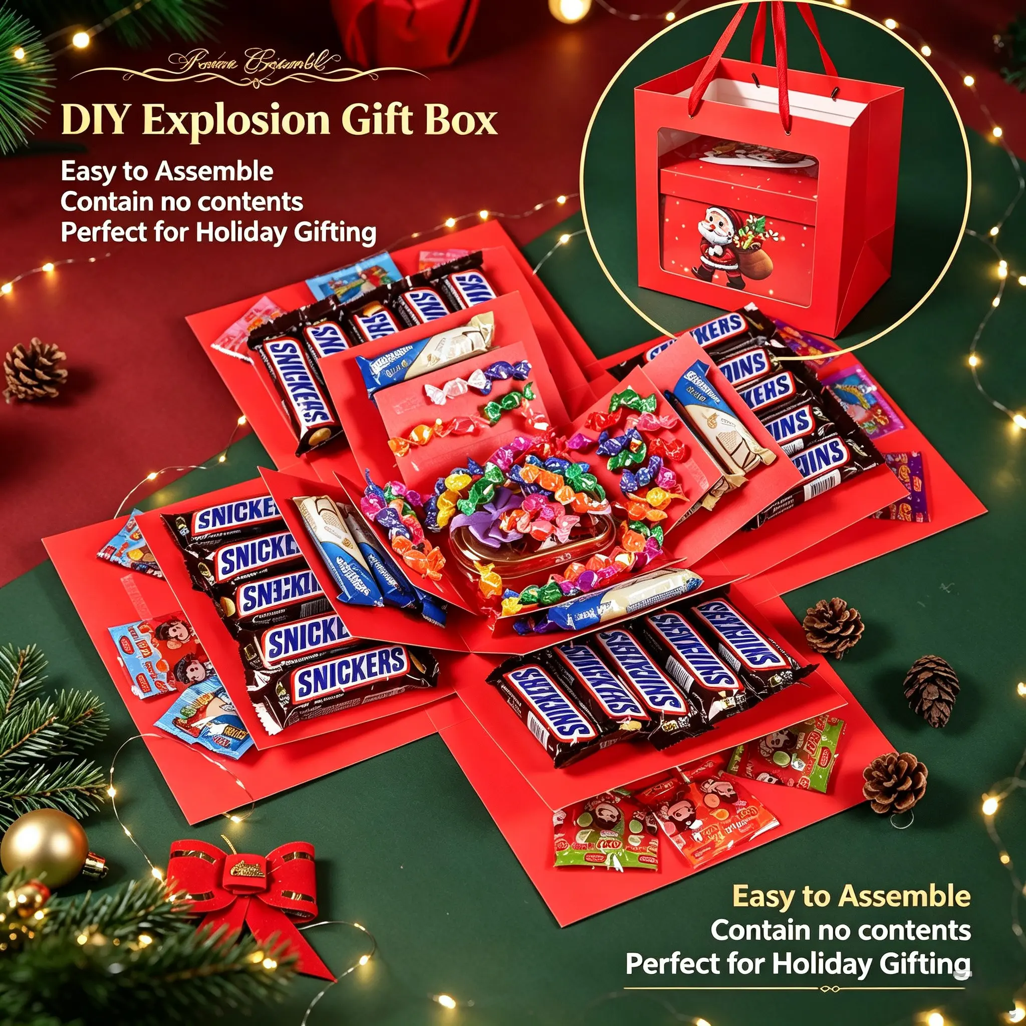 DIY Multi-Layer Surprise Gift Box, Includes Ribbon and Bag, Perfect for Birthday, Valentine's Day, Christmas, Festive Gifts
