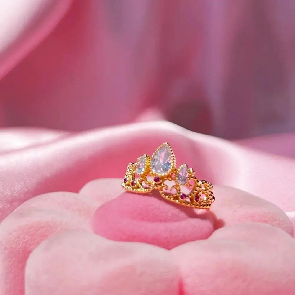 Rapunzel Ring Princess Ring for Woman Fashion Wedding Jewelry Accessories Gold Plated Adjustable Rings Gift for Her rapun