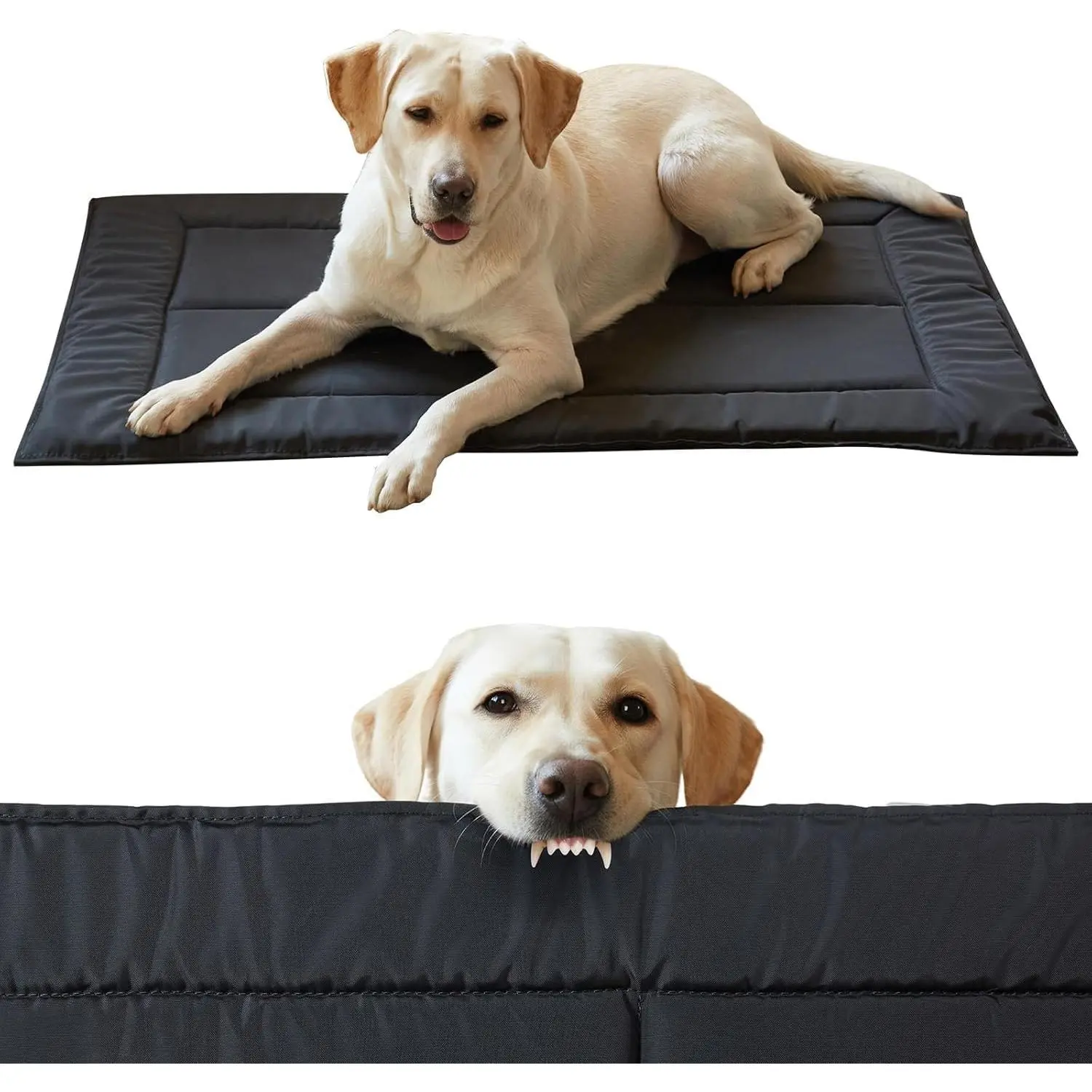 Chew Proof Dog Bed for Aggressive Chewers, Waterproof & Stain Resistant Crate Mat for Living Room or Patio, Machine Washable, Small 18 x 29 Inch, Black