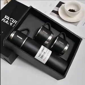 500m Vacuum Flask Set,1 Set Stainless SteelThermalMug with Cups, Travel Portable Leak-proofinsulatedBottie for Hot Drinks and CoidDrinksSummer CoolBottie, Tumblers, Modem KitchenAccessories, Thermos Cup,insuiated TravelDrinkware