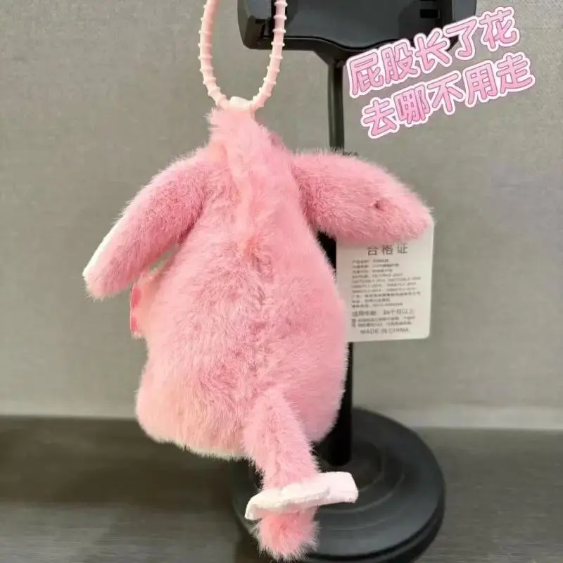 Cartoon Eeyore Donkey Pink Flower Stuffed Soft Keychain Girl Kawaii Backpack Pendant Decoration Doll Valentine Day Girl Gift Toy