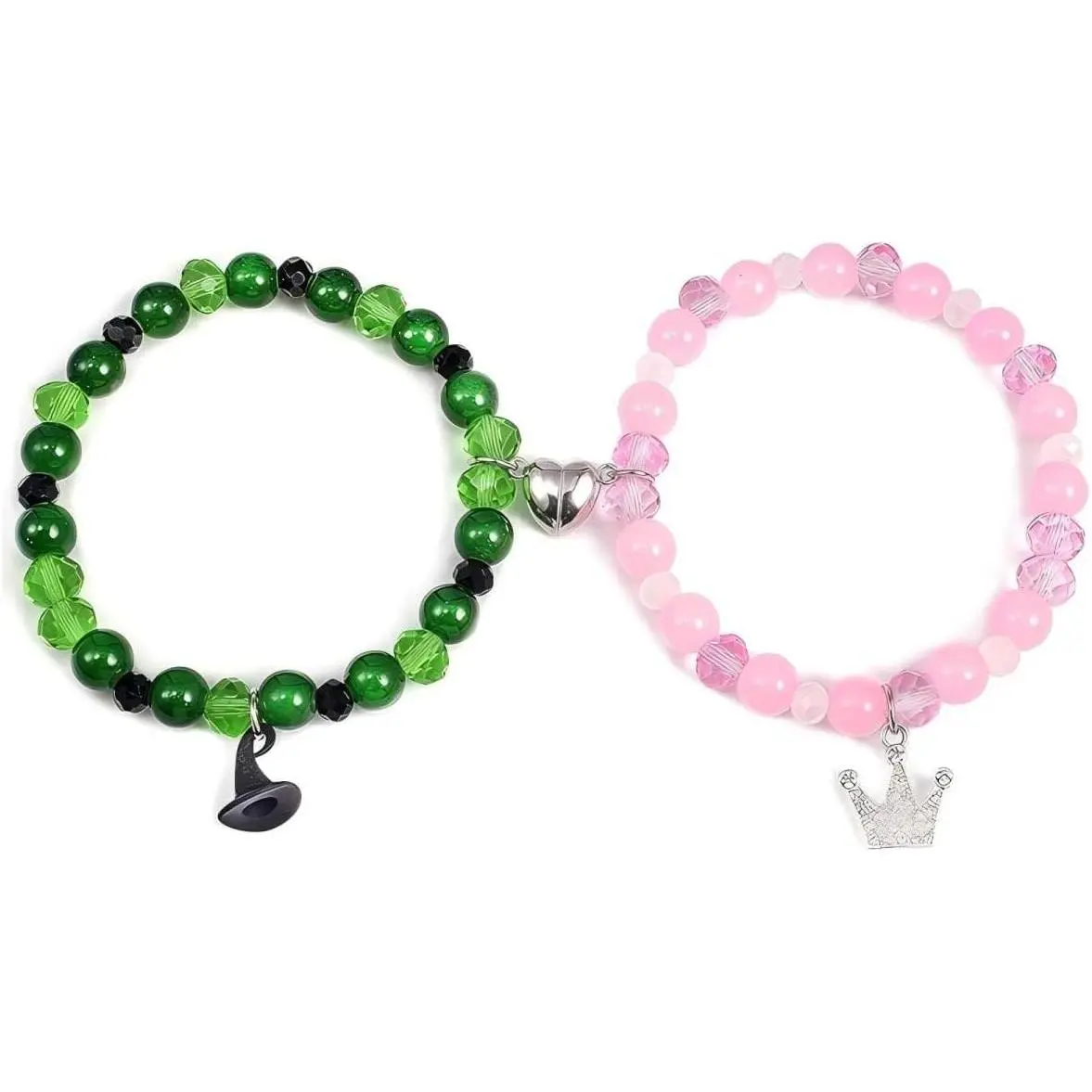 Wicked Elphaba and Glinda Bracelet - Movie Charm Bracelet - Friendship Matching BFF Chain - Halloween Costume Accessories Gifts for Women Men and Fans