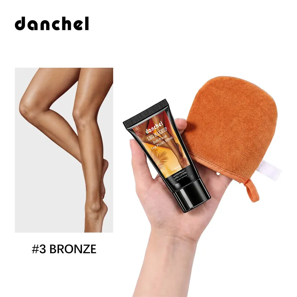 Leg Makeup Concealer + Tanning Mitt, 3 Shades for Even Coverage, Lightweight & Waterproof, Includes Applicator Mitt for Easy Blending, Ideal for Dates, Commute & Full-Body Glow
