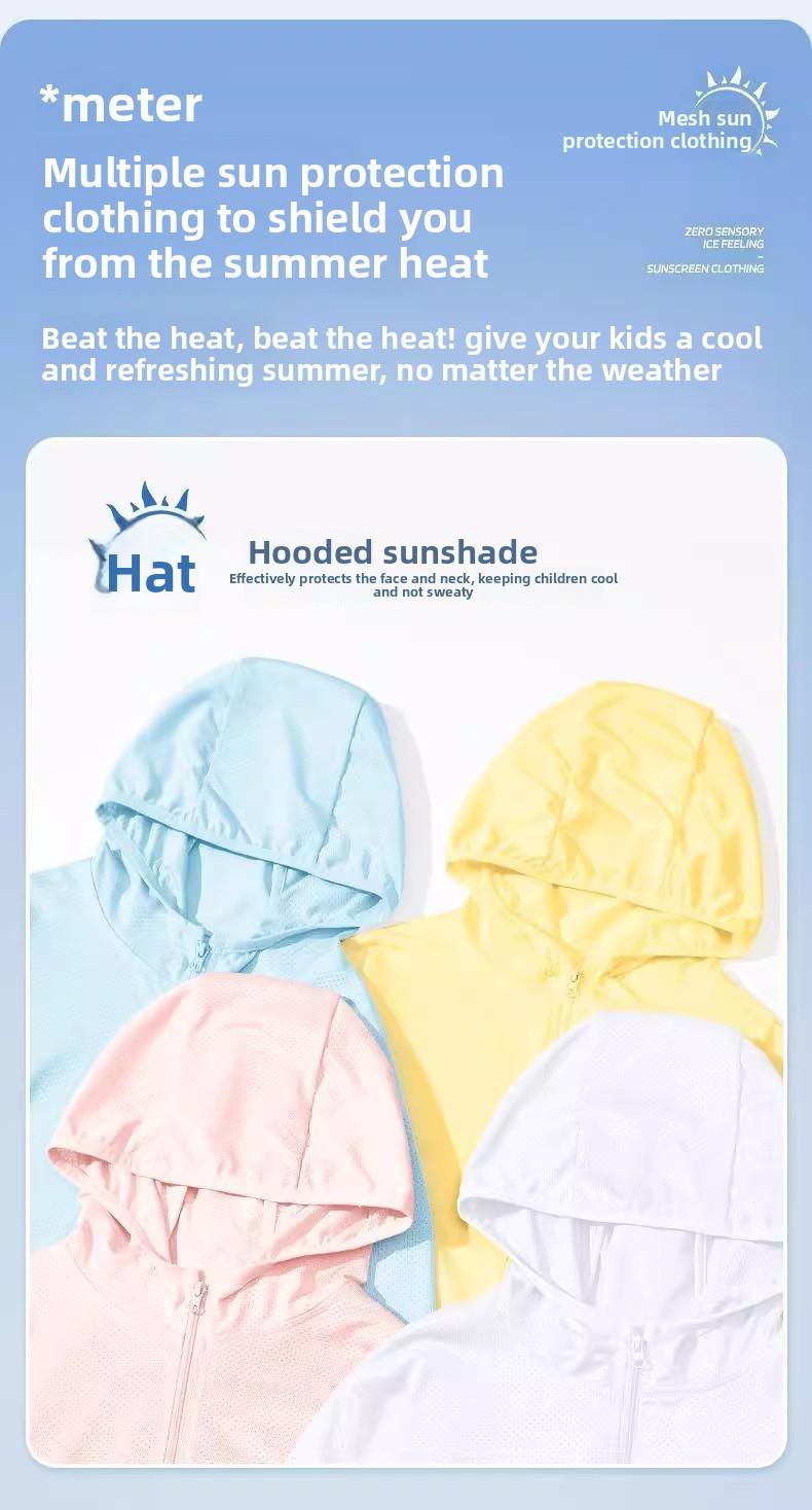 Boys and girls sunscreen clothing summer 2025 new children's light ice silk quick-drying sunscreen clothing breathable jacket summer clothing