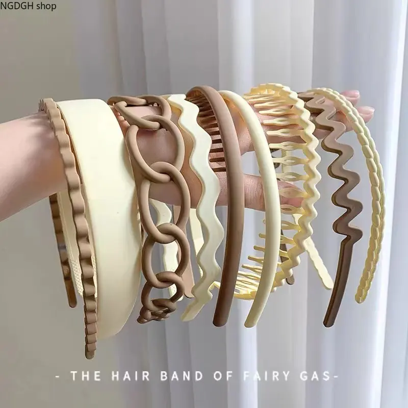 Women's Plastic Wavy Chain Adjustable Hair Bands Set - Female Casual Everyday Trendy Fashion Hair Accessories for Sports & Outdoor Summer Outfit Styling, Daily, Accessories For Women, Headbands For Women