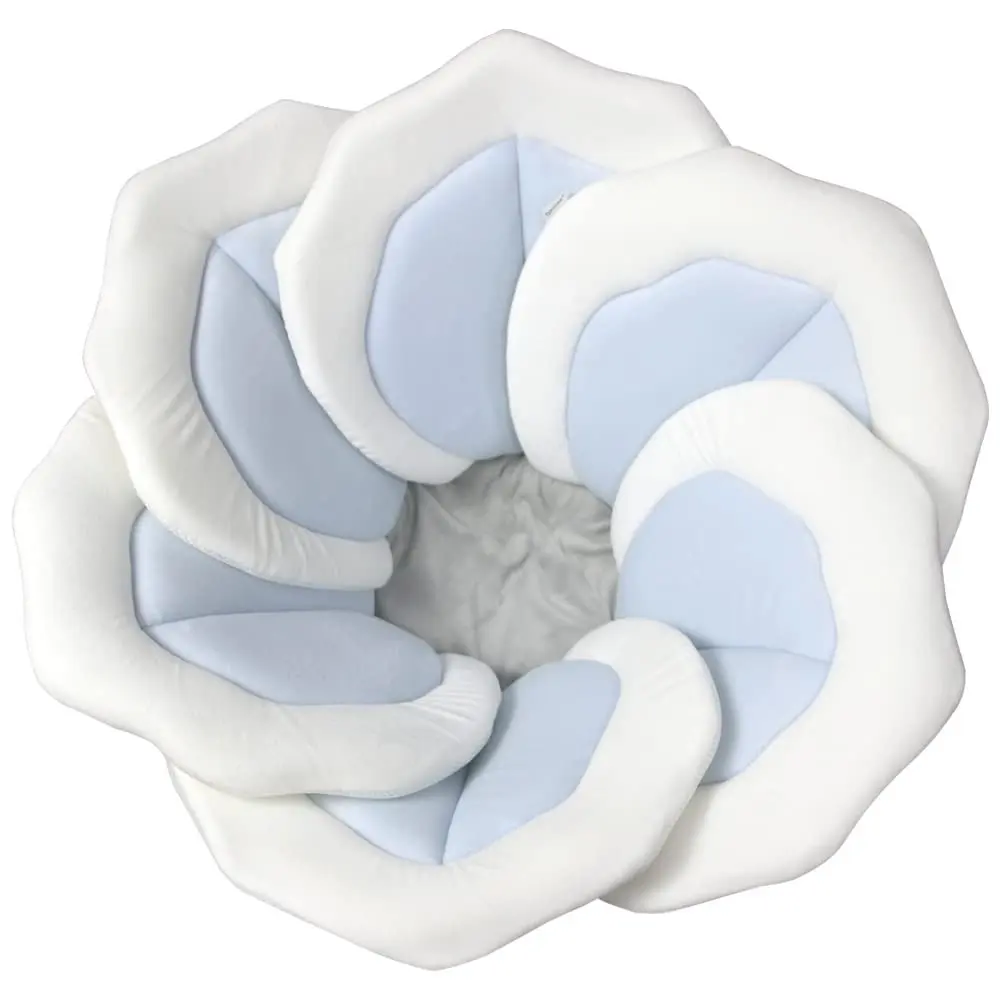 Baby Bath Pad Flower Mat for Infant Bathtub Sink Tub - Petal Soft Newborn Lounger Insert Seat - Baby Essentials Gift, 31" Blue(Gift)