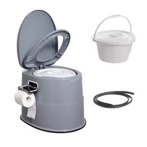 【DealsForYouDays】VEVOR Portable Toilet for Camping, Porta Potty with 1.3 Gal Detachable Inner Bucket Removable Paper Holder, Commode with Dual Lids, Travel Toilet for Adults Kids Outdoor Camping Car Long Road Trips