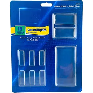 Gel Bumpers - Rectangle Variety Pack of 18 Small, Medium & Large - Low Profile - Protects Surfaces & Quiets Contact - Prevents  to Walls, Furniture, Appliances. - Peel & Stick