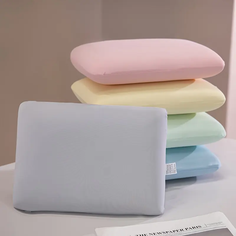 Summer mini pillow with ice silk cover and memory foam filling. Removable and machine washable, compact and portable for office, camping and travel.