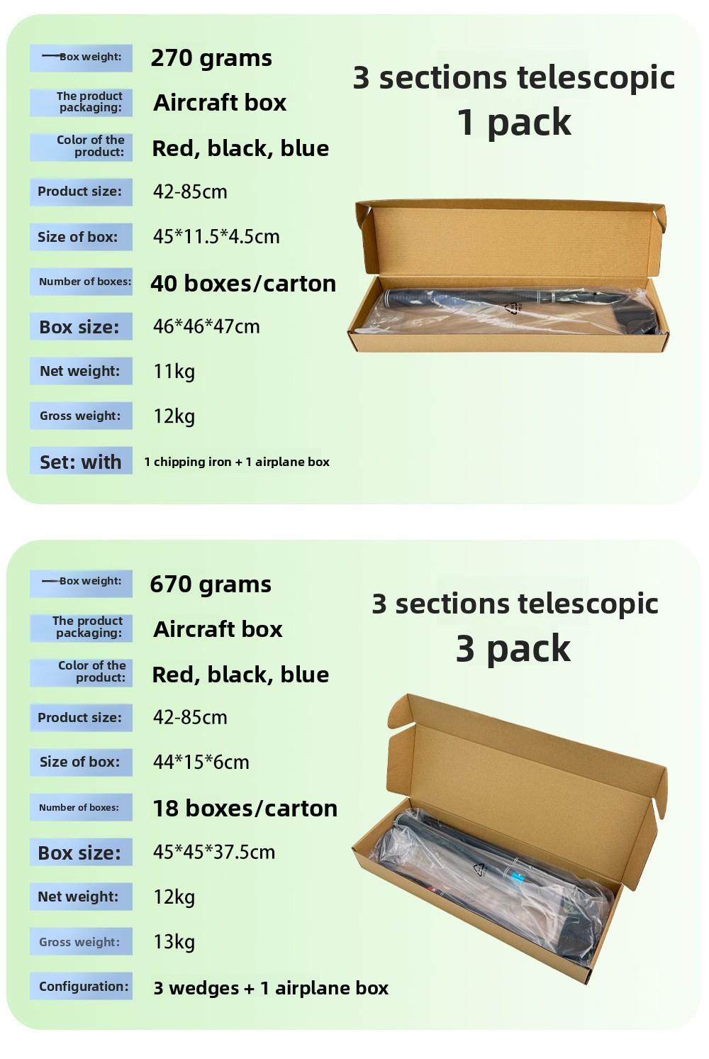 Outdoor Golf Three-Section Telescopic Chipping Club Extendable Practice Club for Indoor & Outdoor Use