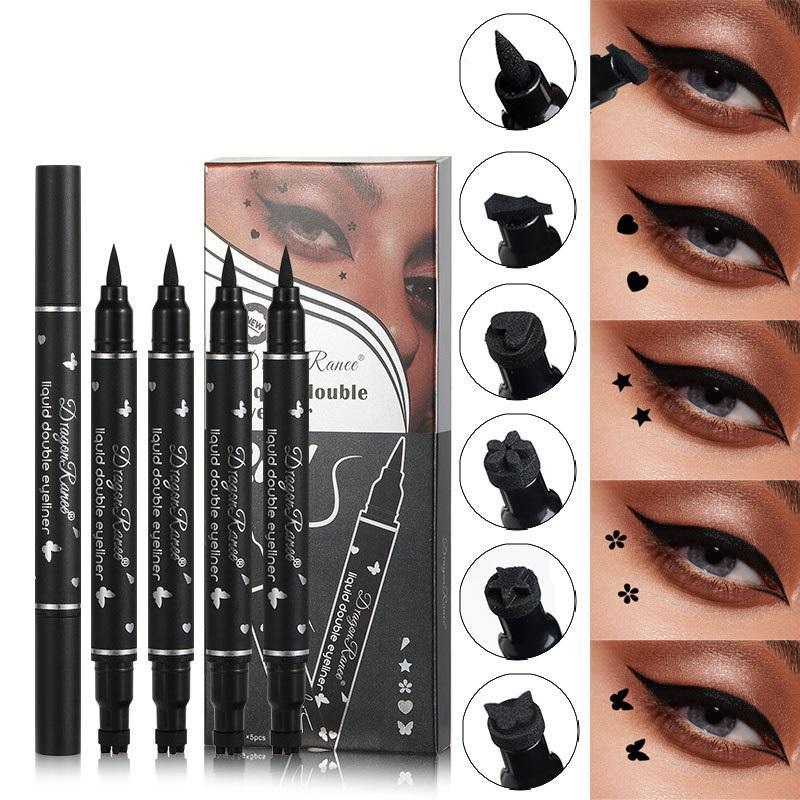 Double-Ended Eyeliner Stamp Pen Set, 5pcs Waterproof Long-Lasting Eyeliner Pens, Quick-Drying with Precise Flexible Tip and Comfortable Grip, Professional Daily Makeup Accessories #TOP PICKS
