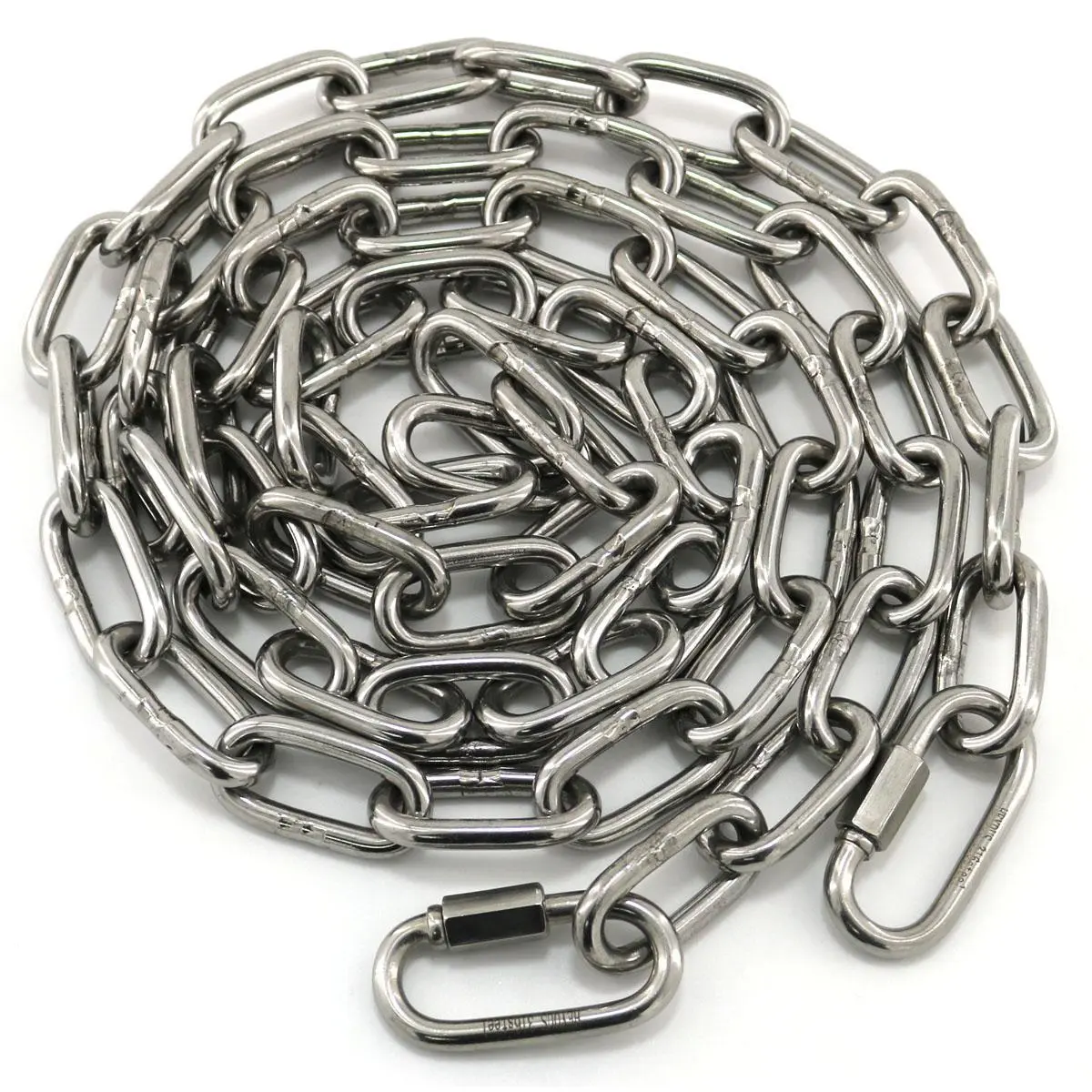 Corrosion-Free 304 Stainless Steel Industrial Rope Chain Set - M6 Size 6.56ft Chain, 2 M6 Quick Links for Home Improvement, Garden Use