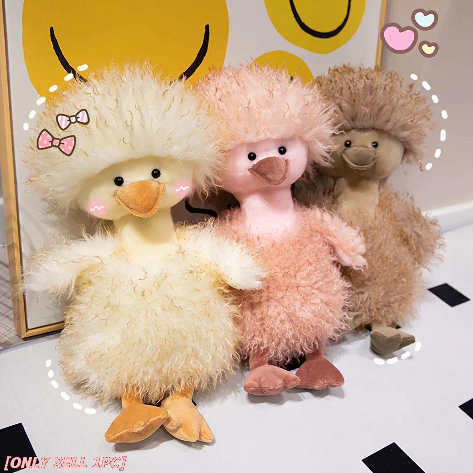 Ultra Soft Fluffy Duck Plush Toy, Cute Kawaii Duck Plush, Soft Cuddly Gift, With Cloud-Like Squishy; Stress-Relief Desk Companion Room Decor Aesthetic. Perfect Gift—Birthdays, Christmas, Valentine’s Day, Collectible Plush.