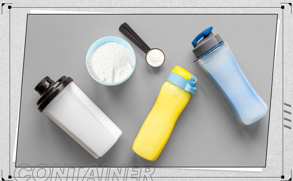 THE WELL KEPT 2 Pcs Protein Container with Funnels Stand, 4 Stackable Leakproof Protein Powder Dispenser, Portable Keychain Powder Container for Workout, Fitness, Travel(Gray, White) THE WELL KEPT 2 Pcs Protein Container with Funnels Stand, 4 Stackable Leakproof Protein Powder Dispenser, Portable Keychain Powder Container for Workout, Fitness, Travel(Gray, White)