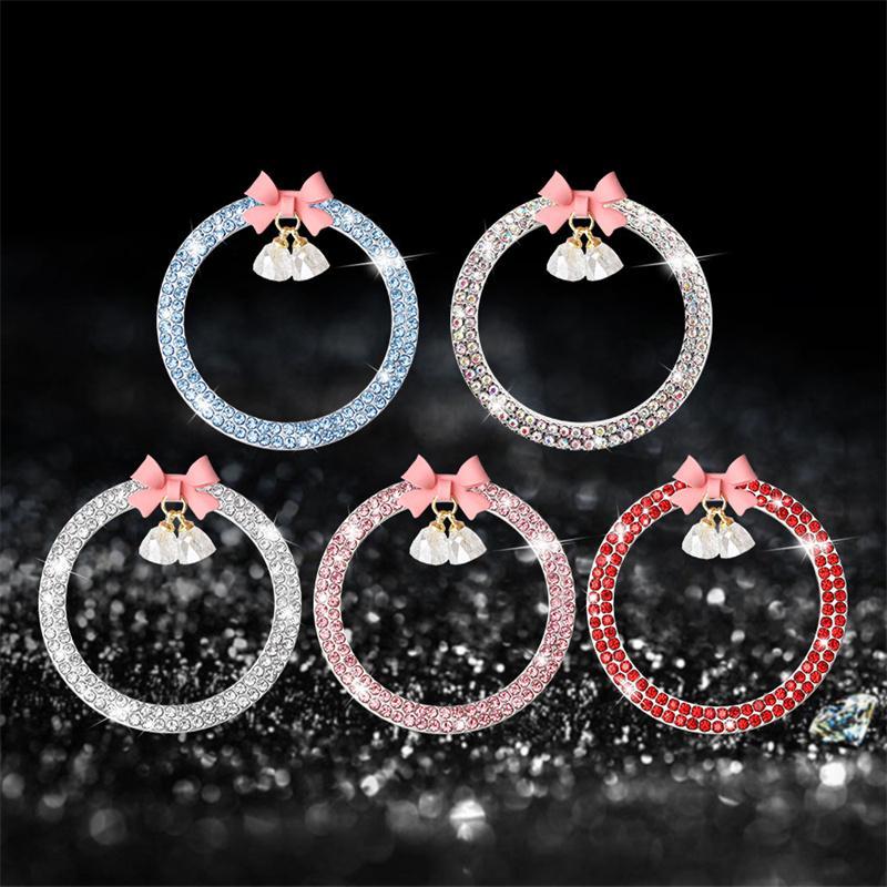Rhinestone Decor Bowknot Design Car Engine Start Stop Button Ring, Car Engine Start Stop Button Decoration, Car Interior Accessories for Women, Car Decorations, Automotive, Vehicle