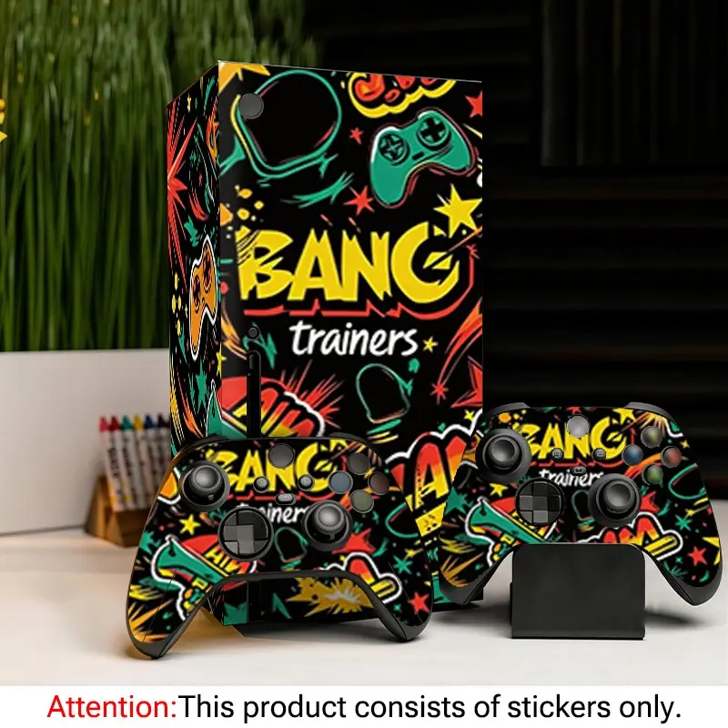 Graffiti Trendy Pattern Xbox Series X Vinyl Stickers, Aesthetic Stickers, Waterproof Scratch-Resistant, Removable Without Residue, Full Coverage for Console & Controllers