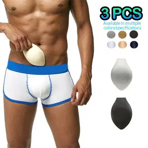 Men's Front Swimwear Pads, Swimming Active Polyester Sponge Cushions, Warm Breathable U-Shaped Cups, Multi-Porous Protection, Soft Adjustable Fit, Sport