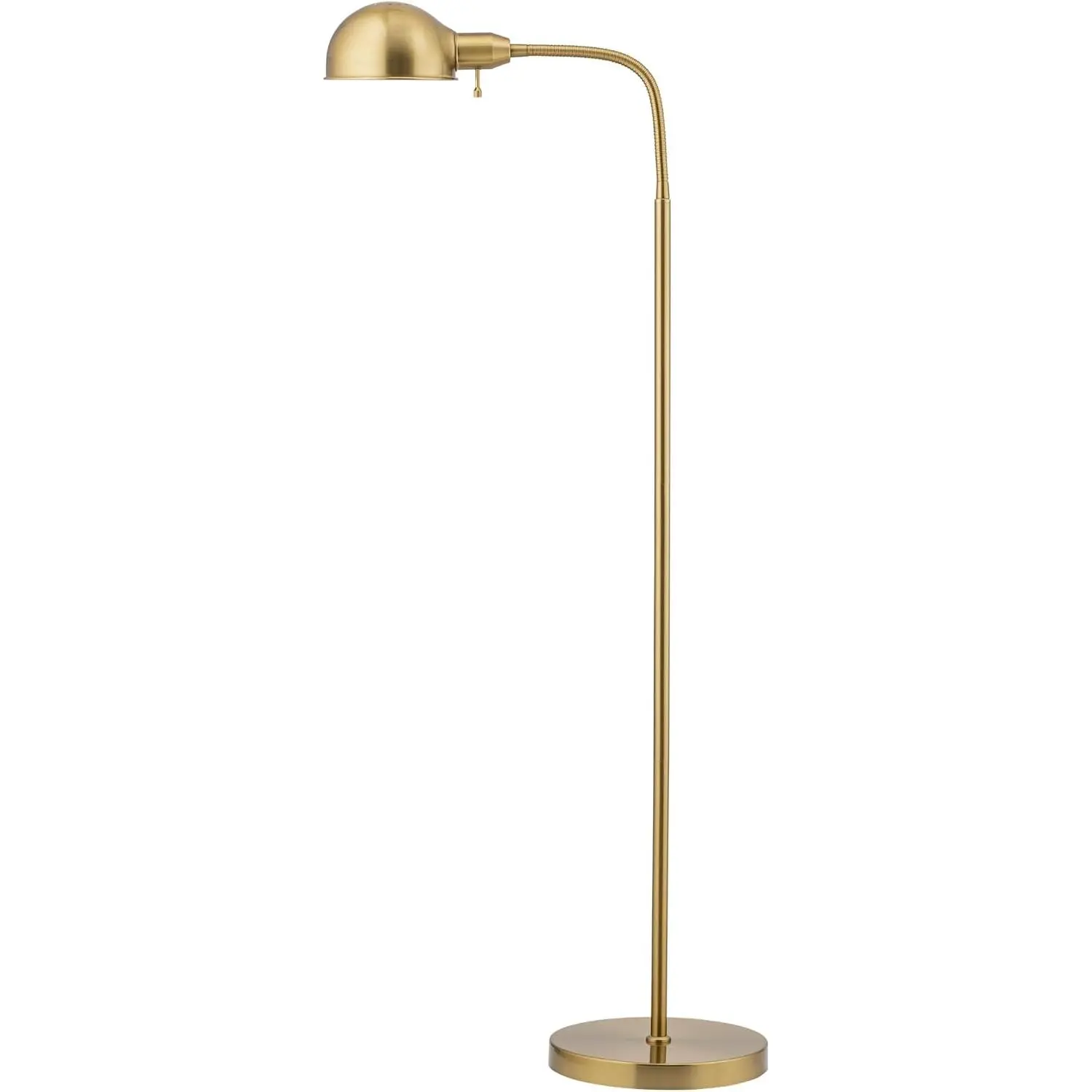 Nova - Adjustable Floor Lamp with Flexible Gooseneck and Rotatable Shade, E26 Socket, 10-Inch Base - Ideal for Reading, Bedside, Living Room, Antique Brass