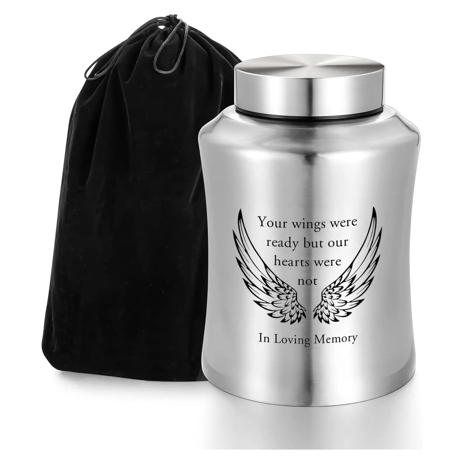 Large Decorative Stainless Steel Cremation Urn for Adult Ashes, Memorial Keepsake Urn Holds Up to 220 lbsGift