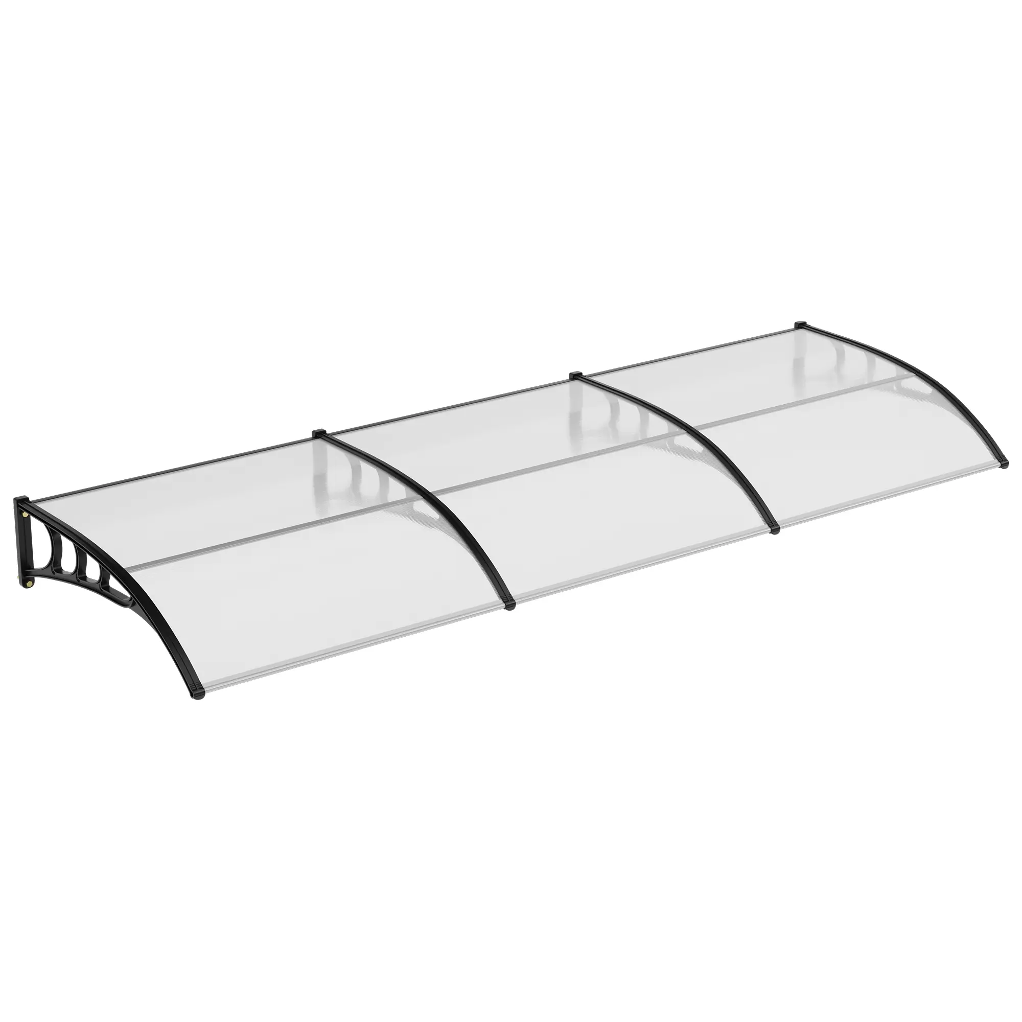 Rectangular Heavy-Duty Polycarbonate Outdoor Door Awning Canopy - 40"x120" Weatherproof Cover with Plastic-Steel Bracket - UV, Rain, Snow Protection for Porch, Patio
