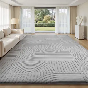 FAMVAL Premium Machine Washable Area Rug, Large Size Linear Jacquard Pattern Rug for Living Room Bedroom Nursery Dorm Kids Room Apartment