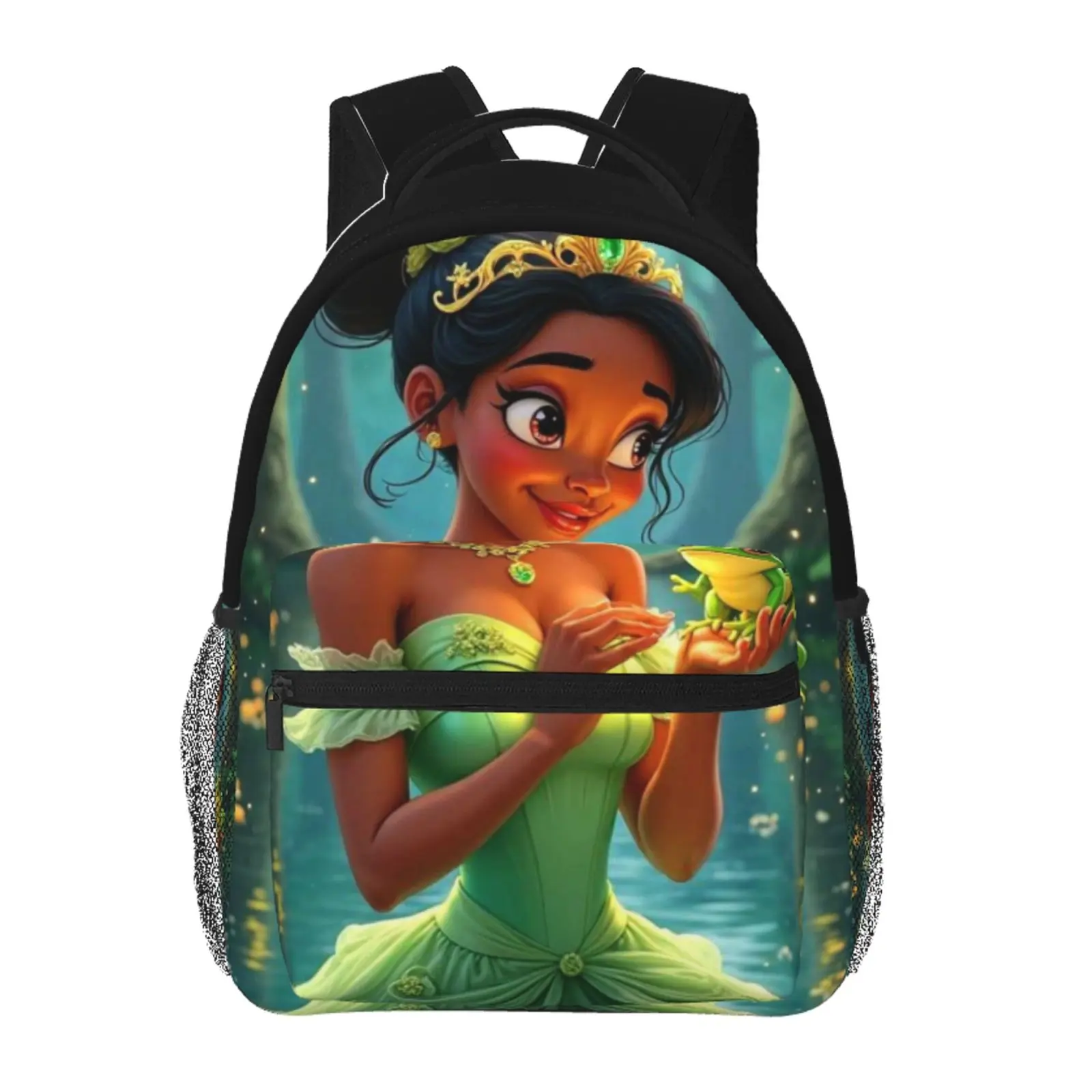 Anime tiana Backpack, School bag Cute Girls Boys Teens Backpacks Kawaii Kids Lightweight backpack with adjustable straps Bookbag with for office travel bag