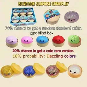 Expression Rich Giant Squishy Dumpling Blind Box, Stress Relief Toy, Soft Tpr Material, Surprise Unboxing, Valentine's Day & Easter Gift