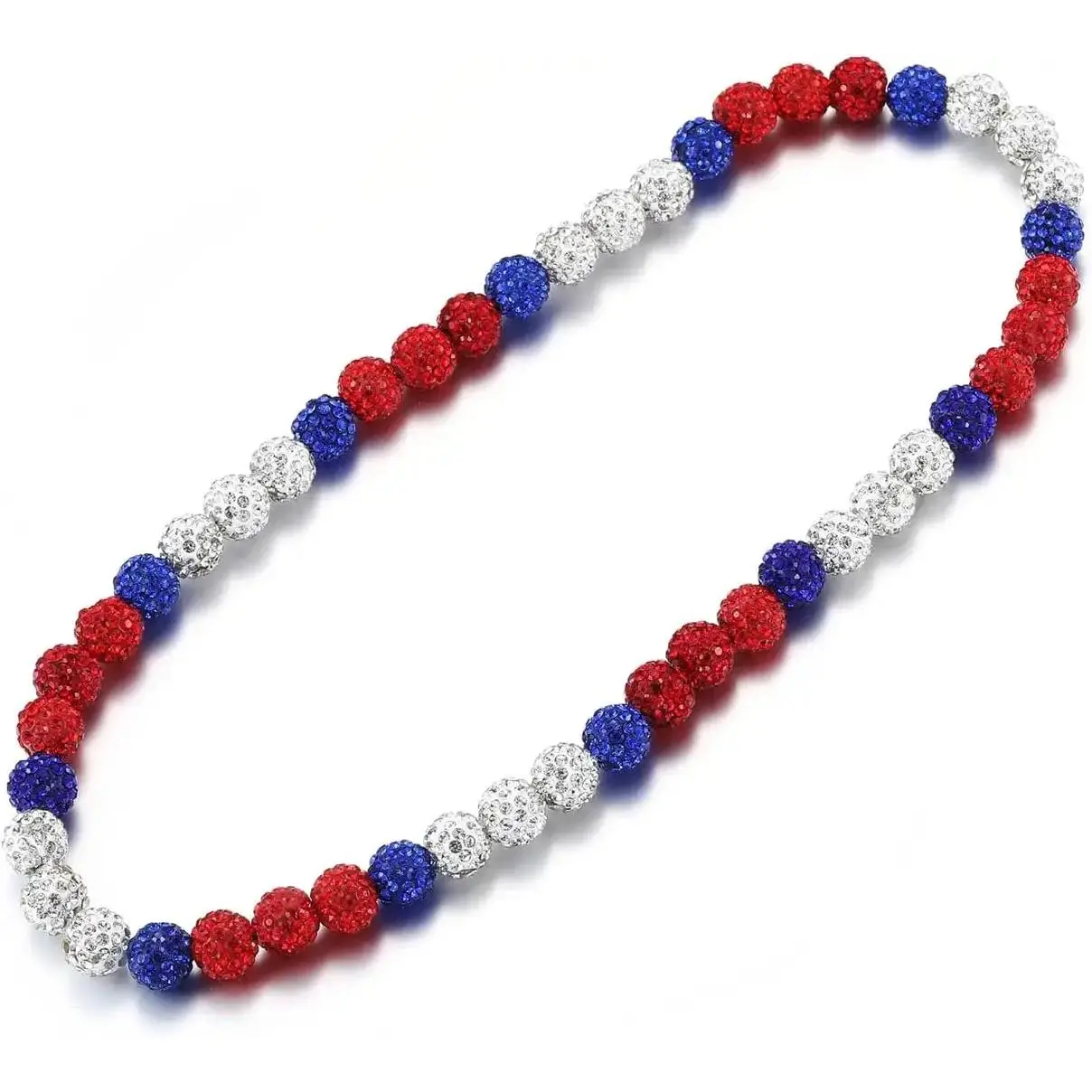 RWQIAN Baseball Beaded Necklace for Men Boys, Bling Drip Chains Inspired Accessory With Diamond Rhinestone Discoball,  Making Gift for Baseball Team Athletes campingessentials men's everyday