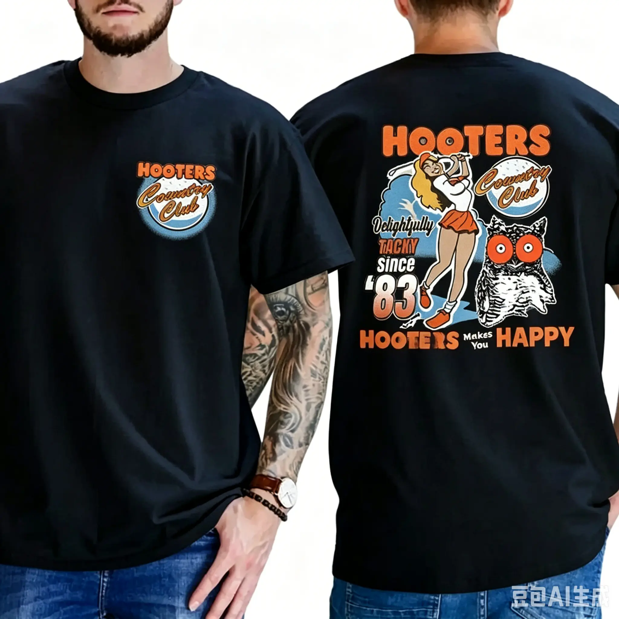 Hotters 2 Sides T Shirt, Spencers Hooters Country Club Unisex T Shirt, Gift For Womens Mens, Unisex Short Sleeve Tee Fit Cotton