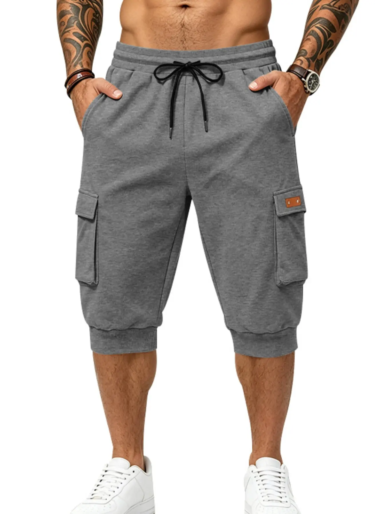 2026 Summer Men's Outdoor Cargo Trousers, Multi-Pocket Casual Fitted Pants, Breathable Seven-Eighths Leg, Wholesale Available
