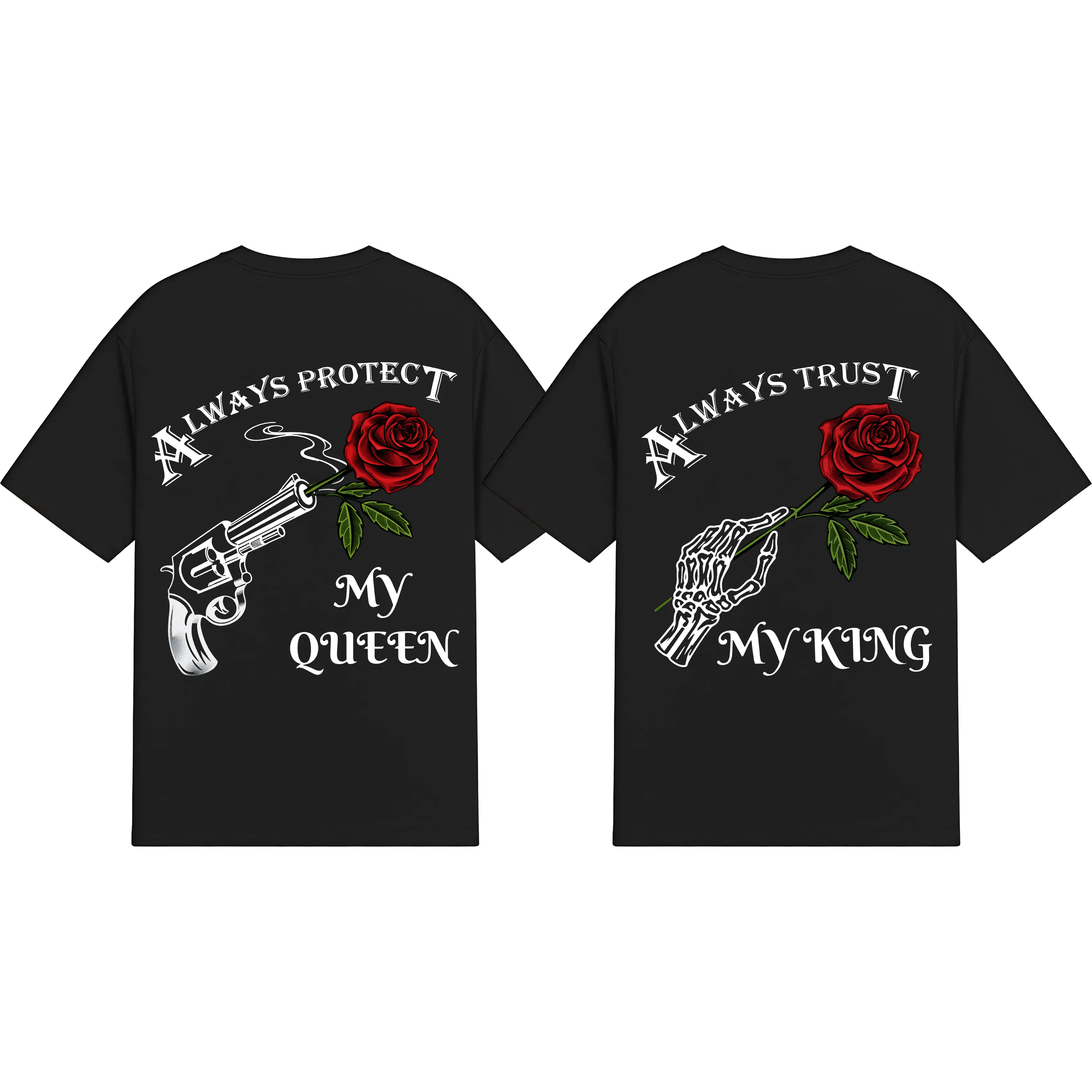 My Queen My King Matching Couple Hoodie / Sweatshirt / T-Shirt |   Trendy Fall Streetwear for Couples –Cozy Outdoor Casual Outfit, Perfect Valentine’s & Anniversary Gift for Him & Her