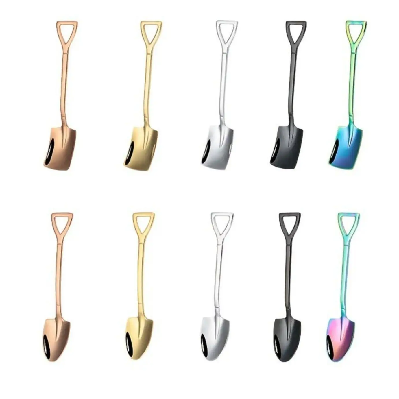 10-Piece Stainless Steel Ice Cream Spoon Set – Food-Grade Heat-Resistant Shovel-Shape Dessert Cutlery for Home, Restaurant & Daily Use