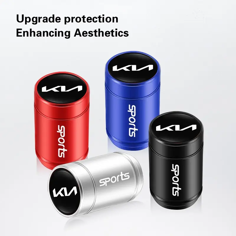 4Pcs Aluminum Alloy Styling Automotive Car Wheel Tire Air Valve Caps Tyre Caps For KIA K5 K9 Sorento Ceed Sportage Carnival Stinger Forte Niro Cadenza Soul Cerato EV6 Stonic Cerato Telluride Proceed RIO Borrego Seltos Picanto