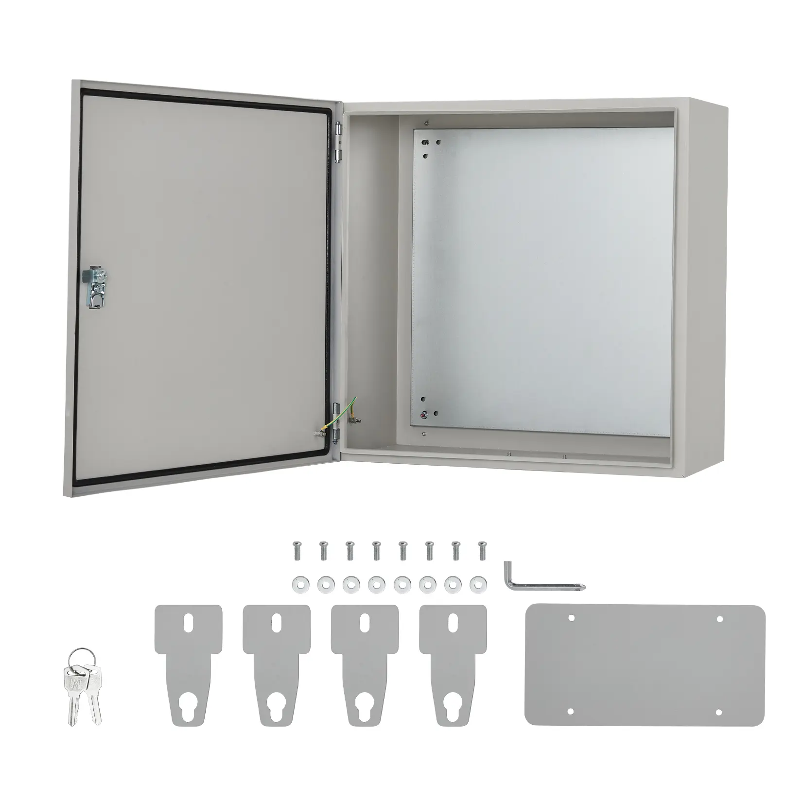 24" x 24" x 12" Stainless Steel Electrical Junction Box - Premium NEMA 4X/IP66/IP67 Waterproof & Dustproof Lockable Metal Enclosure with Mounting Plate for Indoor/Outdoor Panels