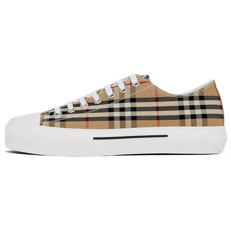 Burberry Check Cotton Low-Top Fashion Sneakers for Men in Heritage Beige Verifiable, with credentials and supporting global authentication
