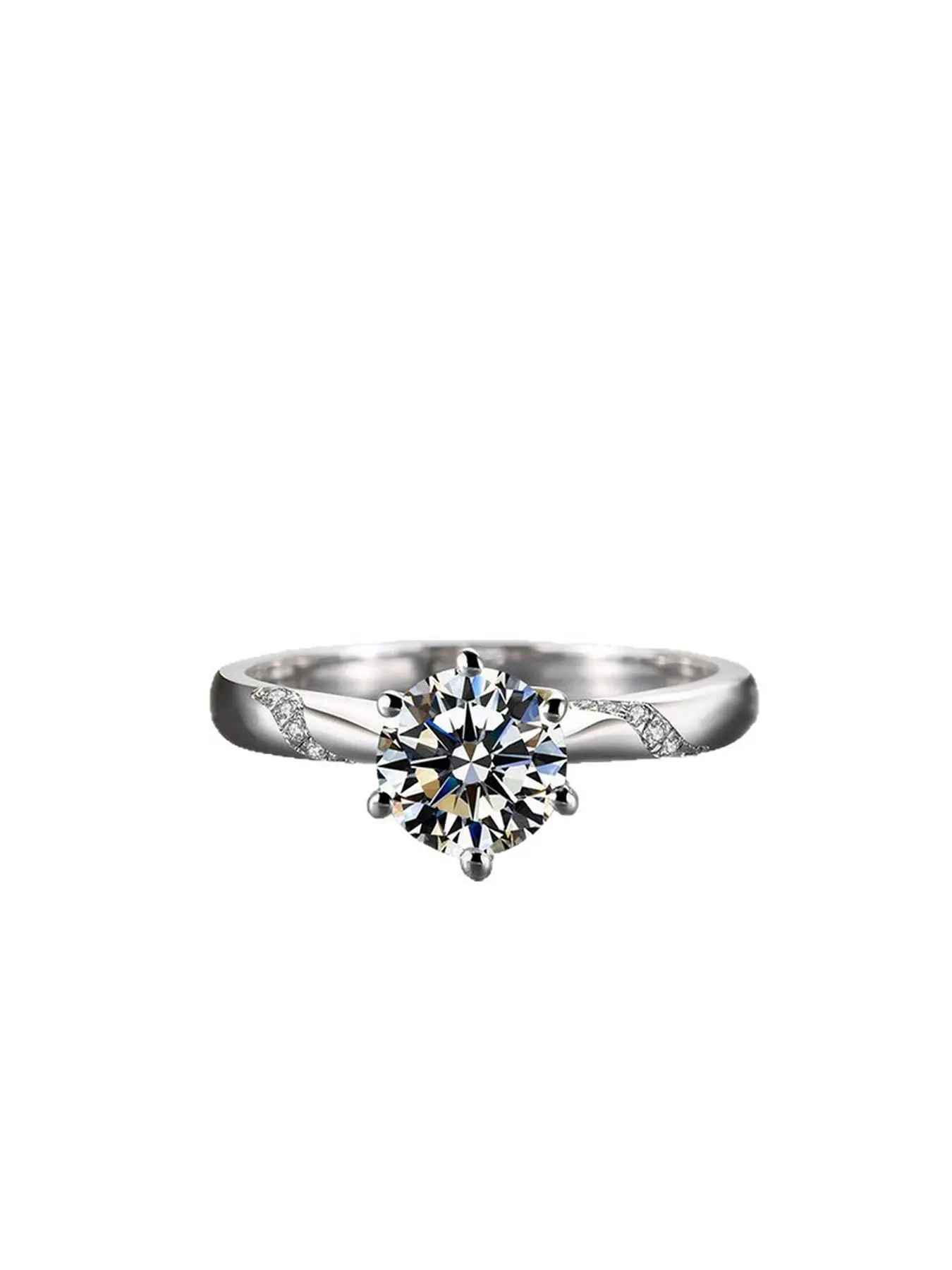 Women's Diamond and Colored Gemstone Ring  Six-Prong Setting Wedding/Anniversary Ring