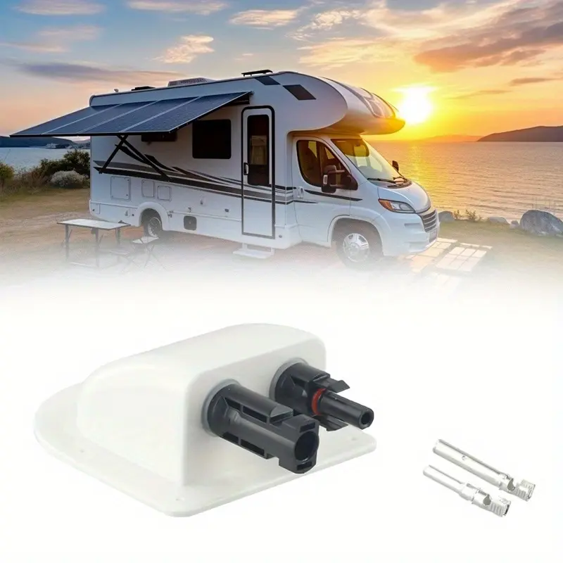 White RV roof junction box, industrial electrical accessory electrical box, industrial electrical accessory electrical box, RV line connector, photovoltaic RV junction box, roof junction box, photovoltaic junction box, RV external accessories