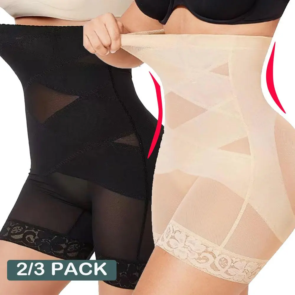 2/3 PCAK Shapewear Tummy Control Body Shaper High Waisted Butt Lifting Panties Shapewear Shorts Thigh