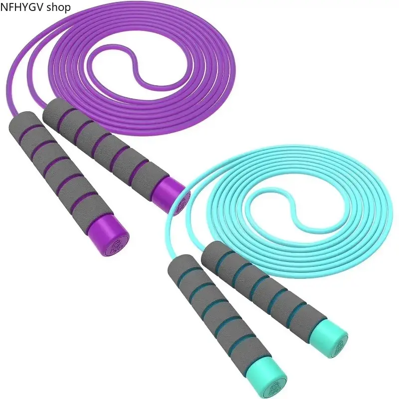 2-Pack Vibrant Adjustable Fitness Skipping Ropes With Comfort Foam Hand Grips, Lightweight Portable Home Workout Cardio Gear, Multi-Pack Indoor Gym Equipment Ideal For Regular At Home Training And Daily Aerobic Fitness Sessions