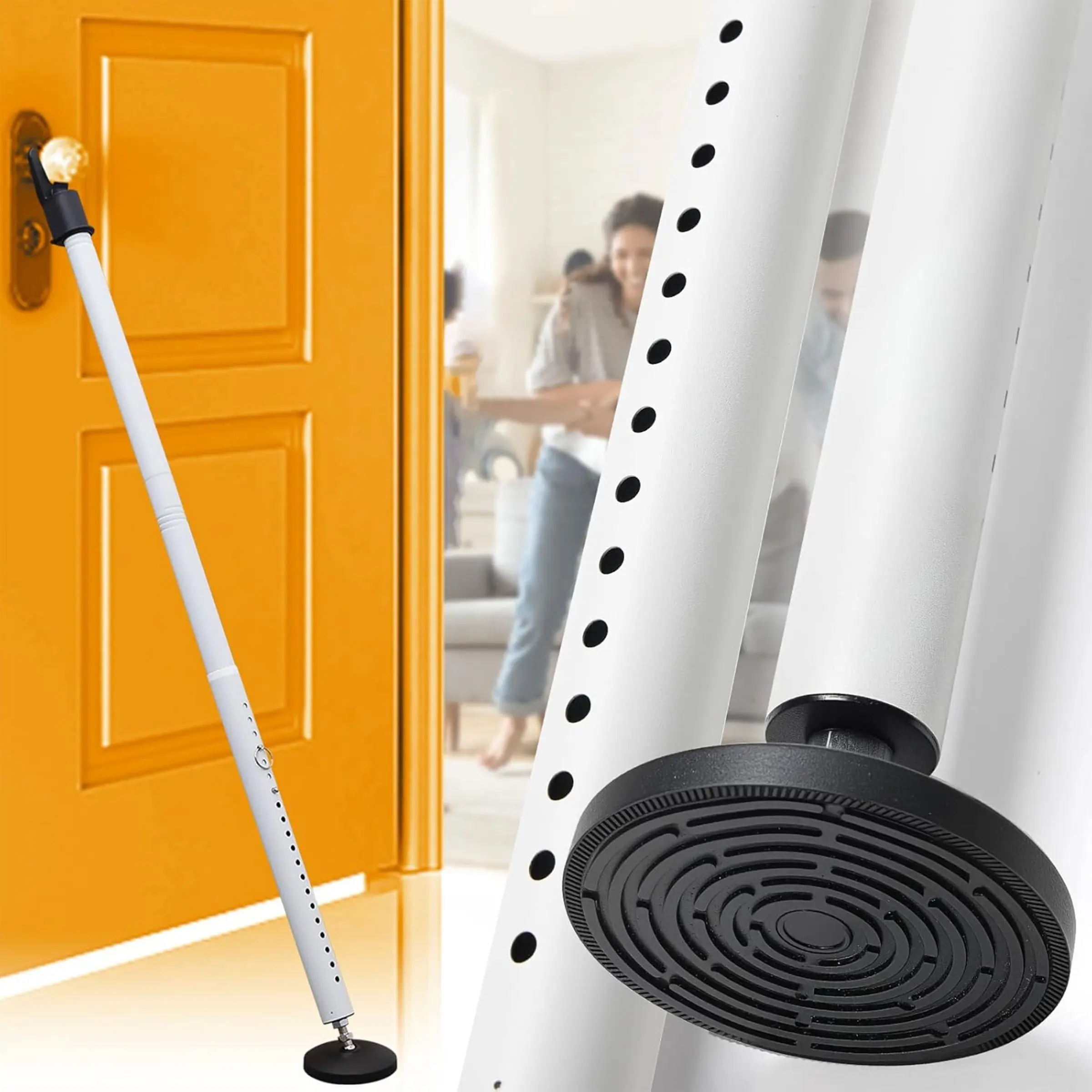 1 Set, 2-in-1 Door Security Bar & Sliding Patio Door Stopper Security Jammer Bar Proof Adjustable Constructed of Iron Window Doors Security Bars