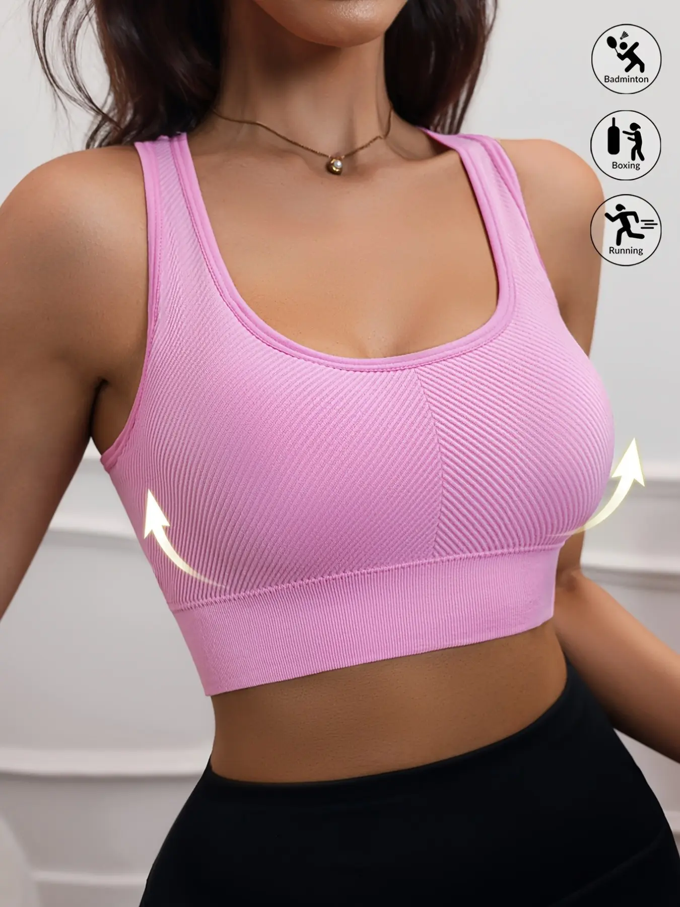 Seamless Sports Bra with Pads, High Support Wire-Free Backless Top, Ideal for Gym Yoga Running Daily Wear, Comfortable Athletic Underwear, Workout Sports Bras