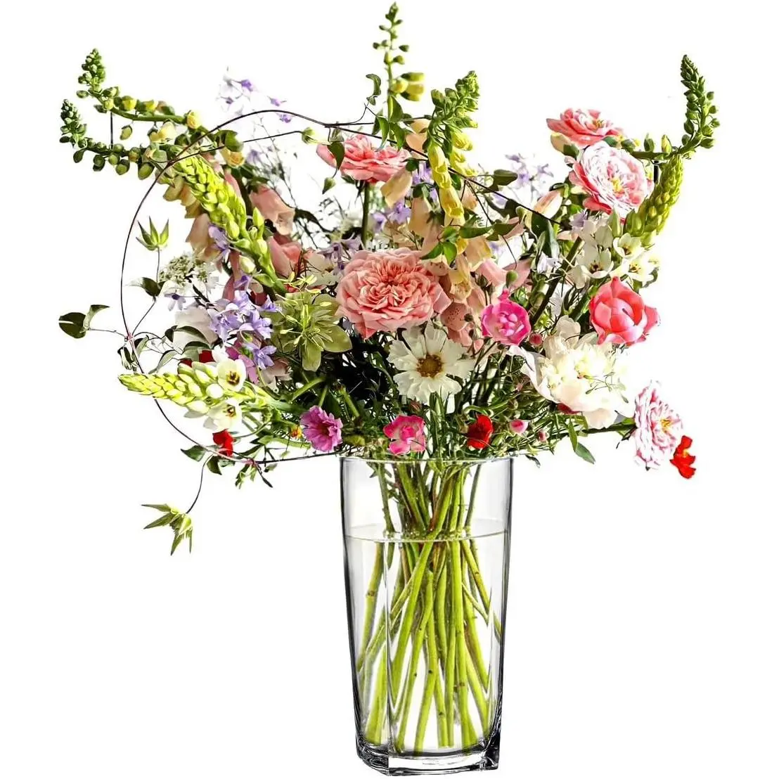 KLIFA-Norfolk Thick Cylindrical Decorative Vase - 9.84"h x 5.47" Shatterproof Plastic, High Transparency Acrylic Centerpiece for Artificial Flower Arrangements, Home Decor, Mother's Day, 1 Unit, Decorative Vases