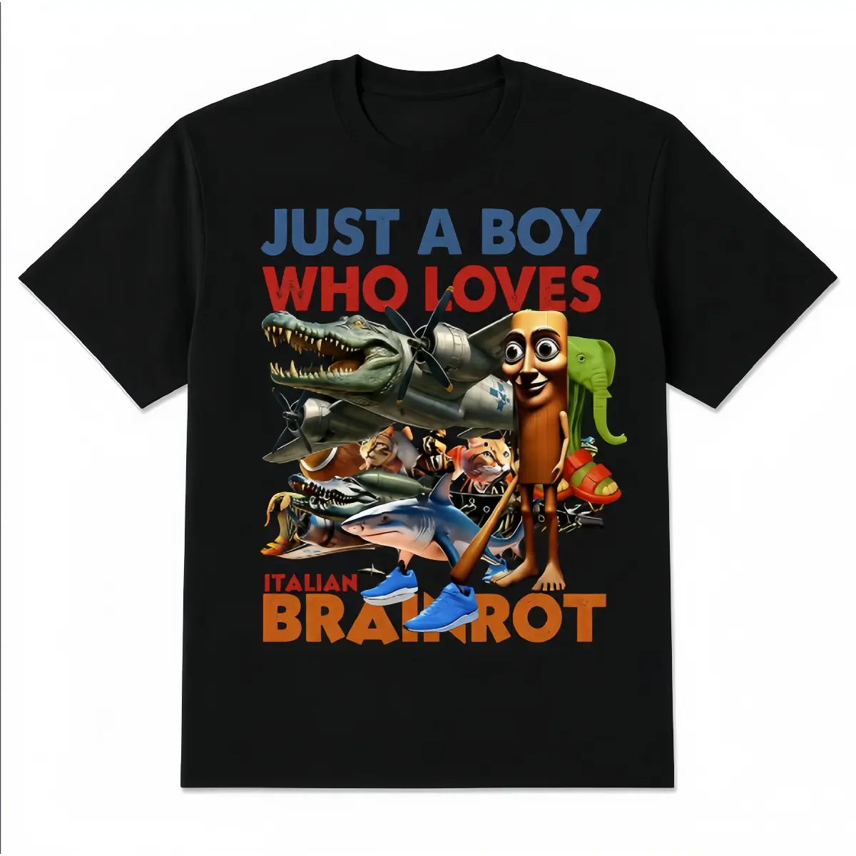 Unisex Funny Meme Animal Character Collage Graphic T-Shirt, Sporty Chic Casual Short-Sleeve Clothes for Athlete Life Sports & Outdoor Tops, Hiking / Light Outdoor