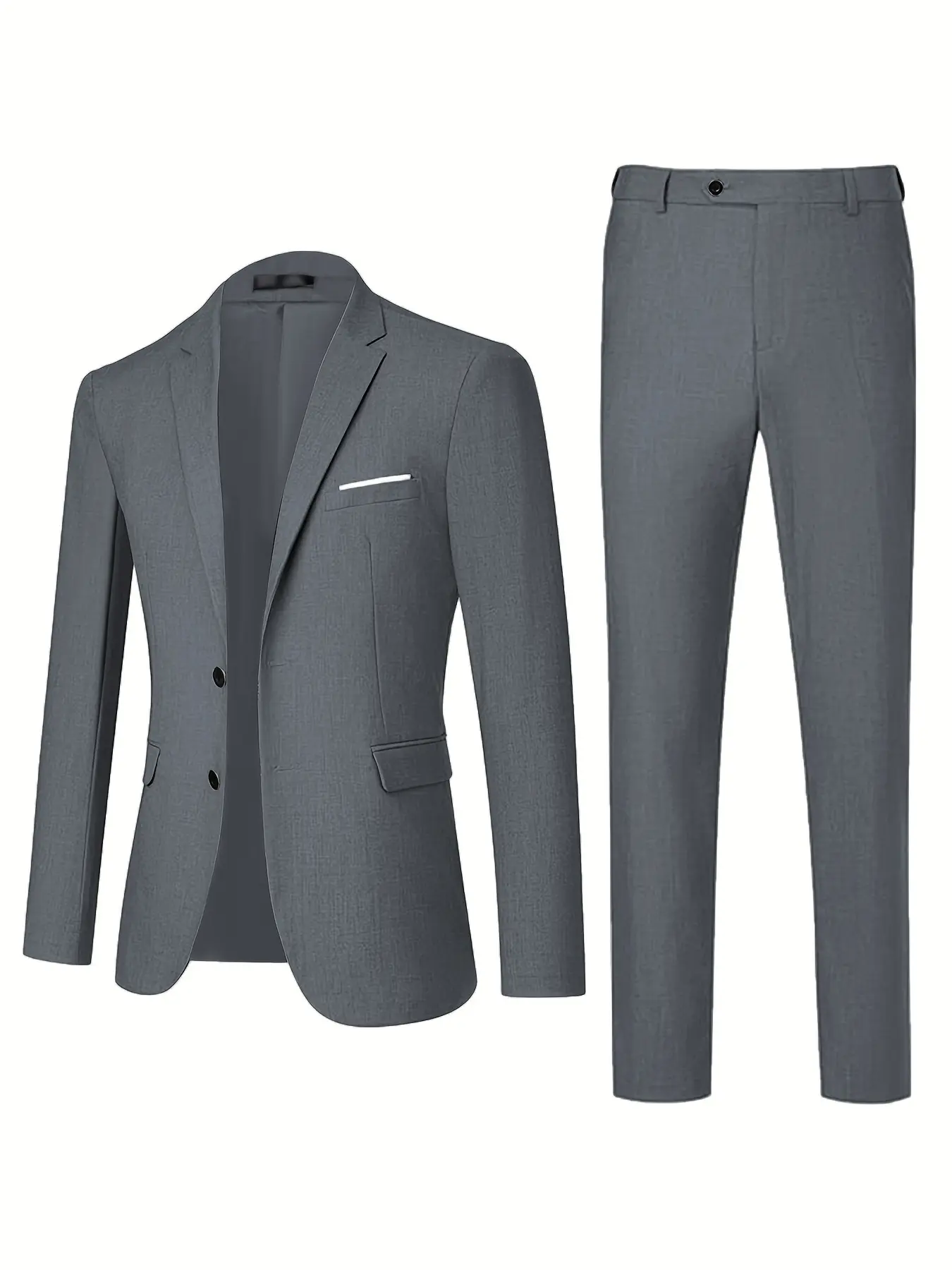 Men's 2-Piece Dress Suit Set, High-End Matte Fabric, Tailored Fit, Classic Notch Lapel, Single Button, Perfect for Business & Formal Events