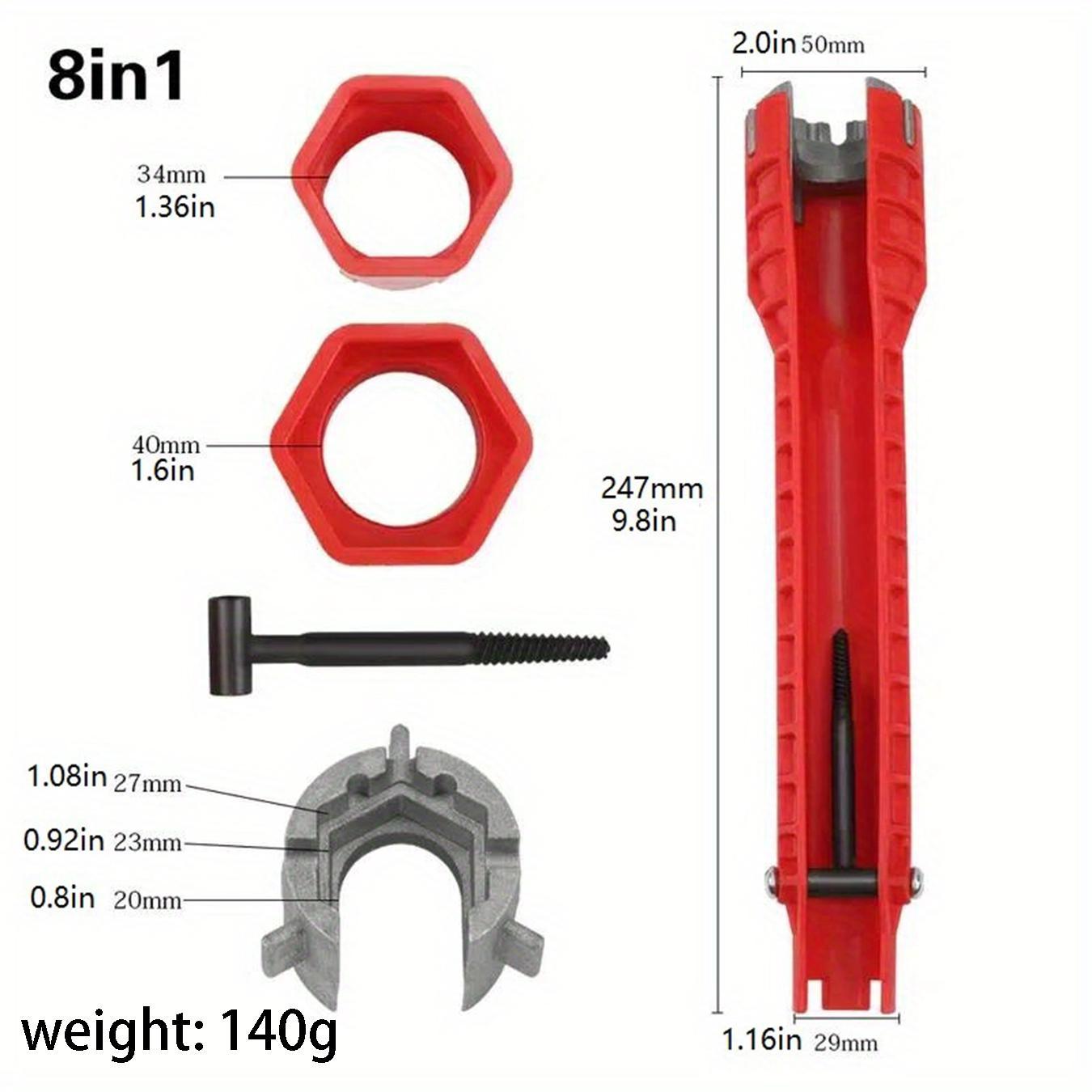【JULIANG】8 in 1 Multi-functional Sink Wrench, Adjustable Wrench, Bathroom Water Pipe Faucet Installation Repair Tool, Multifunctional Wrench Suitable for Hotel/Restaurant/Commercial, Multifunctional Wrench Set
