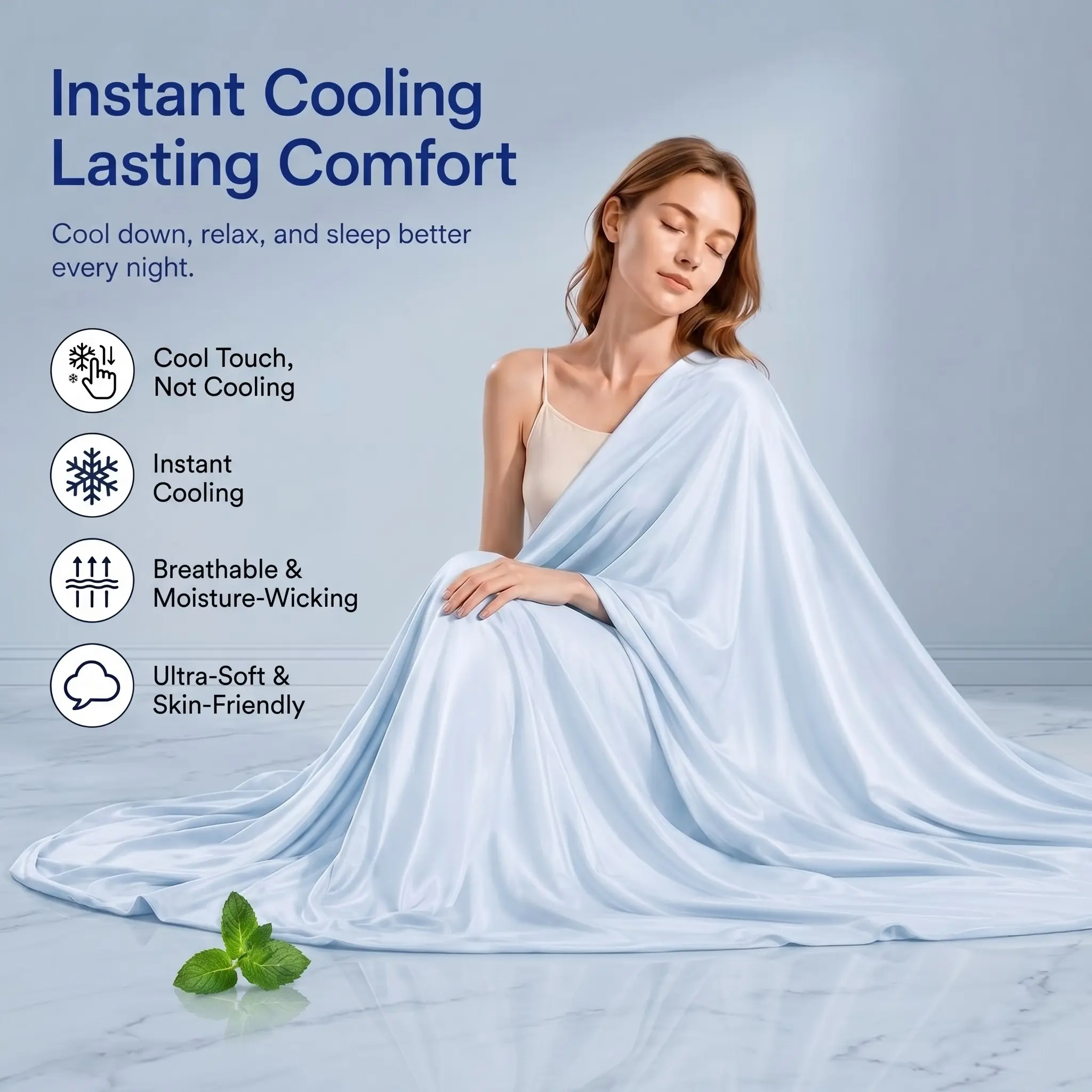 Summer Cooling Sleep Blanket, Breathable Large Size, Lightweight Comfortable Bedding, Ideal Gift