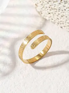 Thikr Wrap Ring Stainless Steel Islamic Verse Open Ring, Muslim Prayer Text Double Layer Ring, Elegant All-Season Jewelry