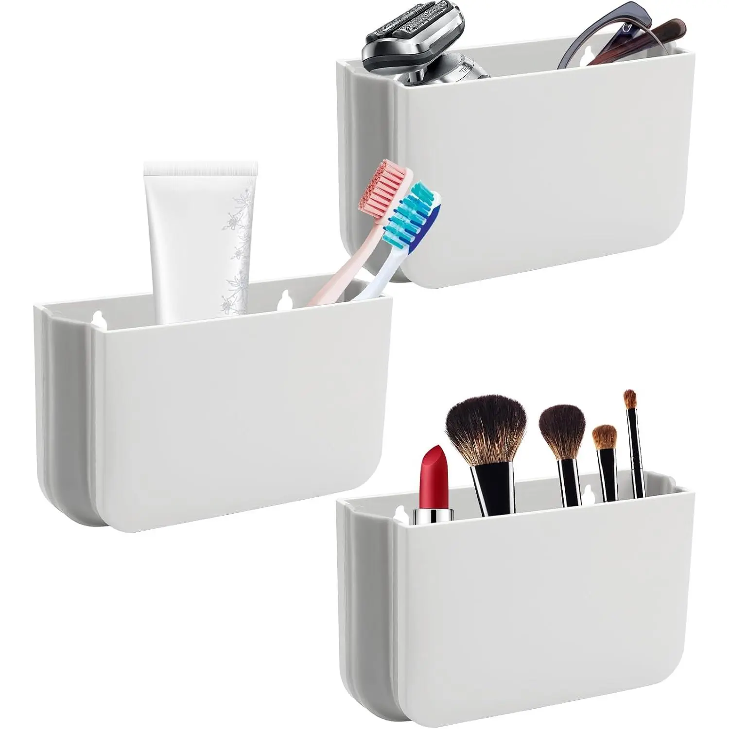 3Pcs Magnetic Toothbrush Holder for Cruise Essentials, No Drilling Foldable| Strong Magnet Space-Saving Makeup Brush Holder, Cruise Magnetic Toothbrush Holder Cabin Walls for Bathroom Countertop Storage